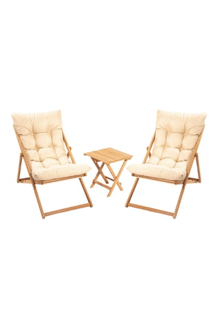 Salon de jardin en hêtre - 2 places