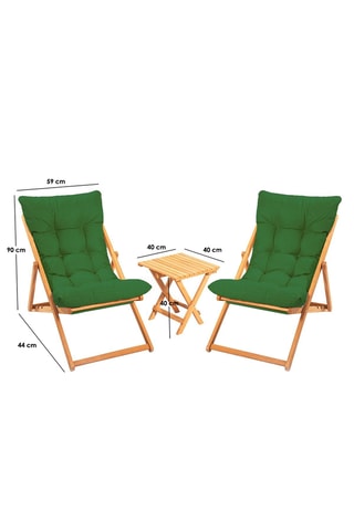 Salon de jardin en hêtre - 2 places