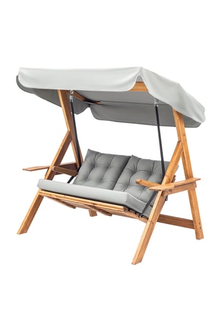 Balancelle de jardin avec auvent en pin - 2 places - 160 x 195 x 120 cm