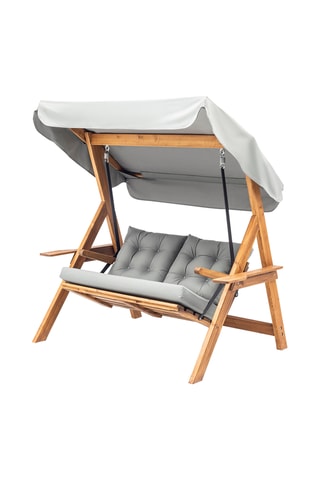 Balancelle de jardin avec auvent en pin - 2 places - 160 x 195 x 120 cm