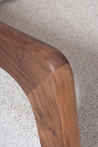 Salon de jardin en noyer - 4 places - Tissu chenille