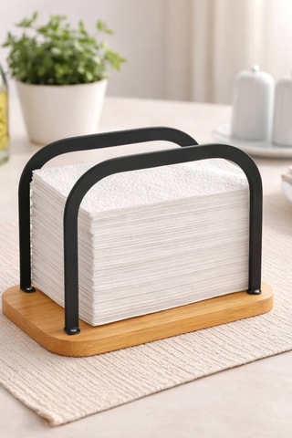 Suporte de toalhas em bambu - 15 x 12,5 x 6 cm