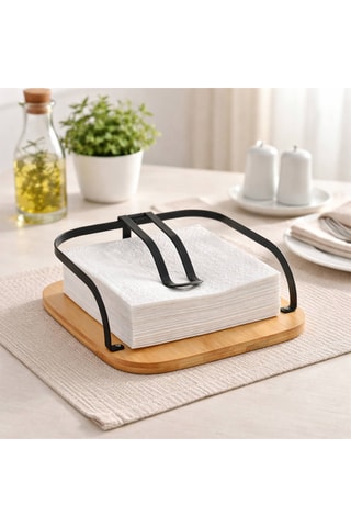 Suporte de toalhas em bambu - 6,5 x 20 x 20 cm