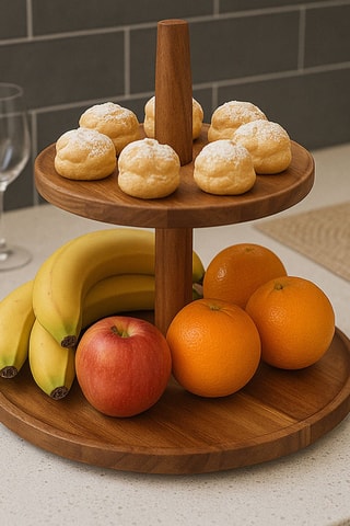 Tabuleiro de apresentação em acácia - 23 x 23 cm