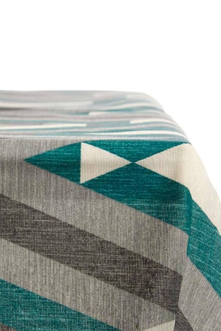 Toalha de mesa retangular - Cinzento e azul-pato