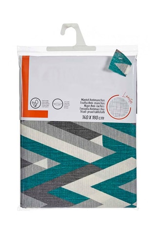 Toalha de mesa retangular - Cinzento e azul-pato