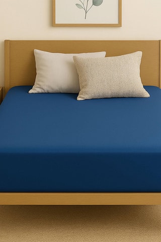 Lençol-capa em algodão 71 fios/cm²- Azul-marinho