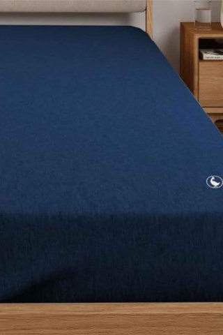 Lençol-capa em algodão 71 fios/cm²- Azul-marinho