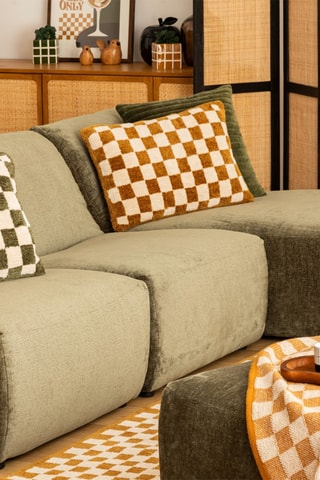 Almofada - Castanho e branco - 58 x 38 cm