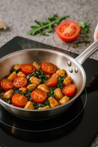 Frigideira em aço inoxidável - 28 cm