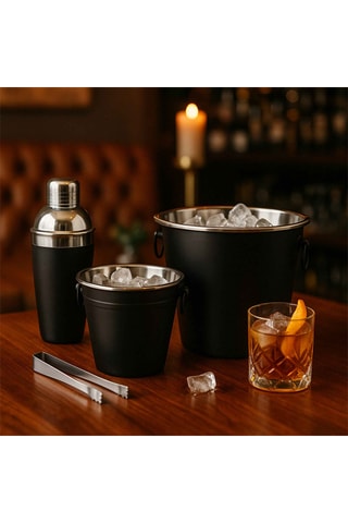 Kit de barman em aço inoxidável - 4 peças