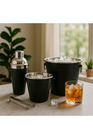 Kit de barman em aço inoxidável - 4 peças