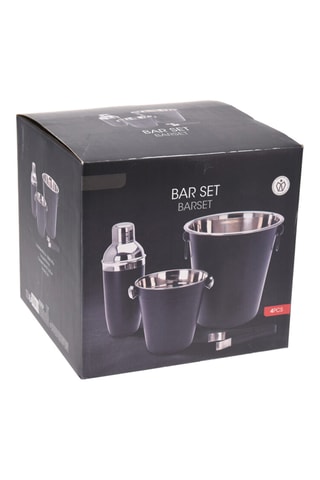 Kit de barman em aço inoxidável - 4 peças