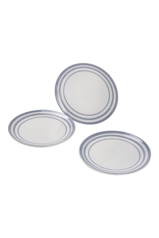 3 pratos de sobremesa em porcelana - 19 cm