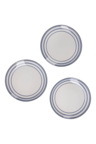 3 pratos de sobremesa em porcelana - 19 cm