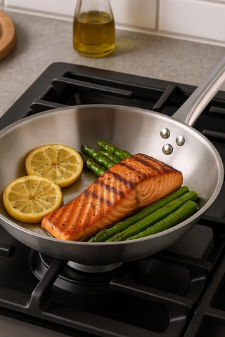 Frigideira em aço inoxidável - 34 cm