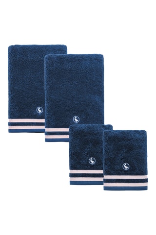 Conjunto de 4 toalhas - Azul - 50 x 90 / 70 x 140 cm