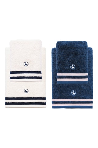 Conjunto de 4 guardanapos - Branco e azul - 50 x 90 / 70 x 140 cm