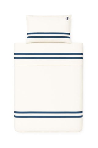 Conjunto de edredão em algodão 71 fios/cm² - Branco e azul