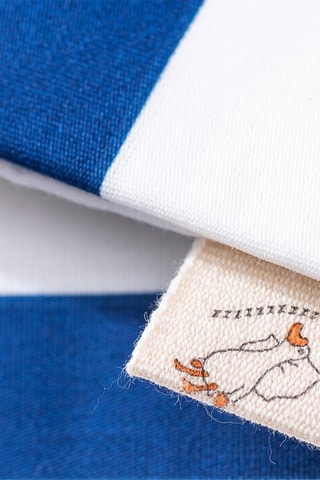 Conjunto de edredão em algodão 71 fios/cm² - Branco e azul