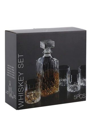 Garrafa e copos de uísque - 5 peças