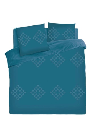 Conjunto de edredão em algodão 60 fios/cm² - Azul-pato