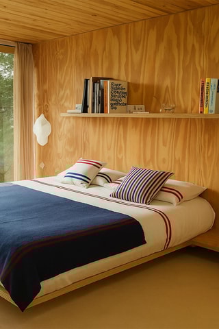 Conjunto de edredão em algodão 71 fios/cm² - Branco e azul