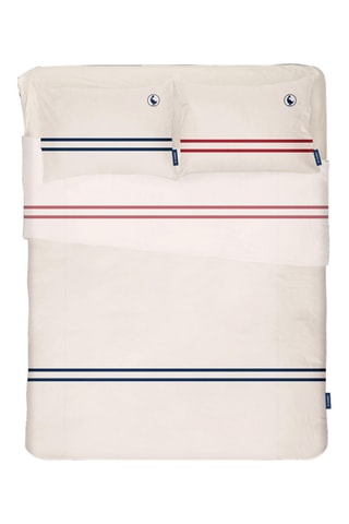 Conjunto de edredão em algodão 71 fios/cm² - Branco e azul