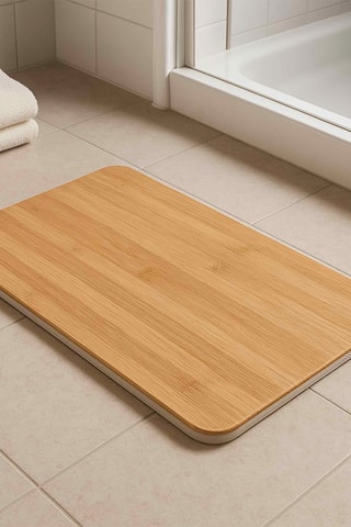 Tapete de banho - Imitação de madeira clara - 60 x 39 cm