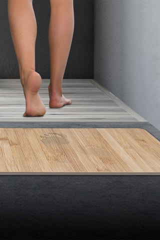 Tapete de banho - Imitação de madeira clara - 60 x 39 cm