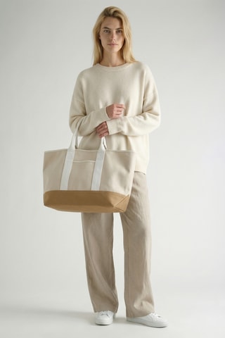 Shopping bag - Beige e bianco