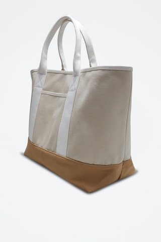 Shopping bag - Beige e bianco