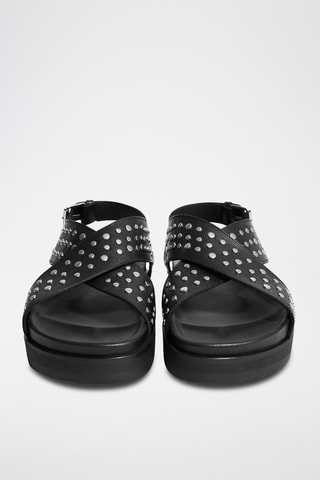 Sandali platform in pelle - Nero