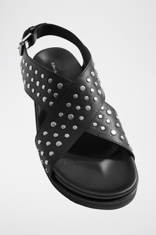 Sandali platform in pelle - Nero