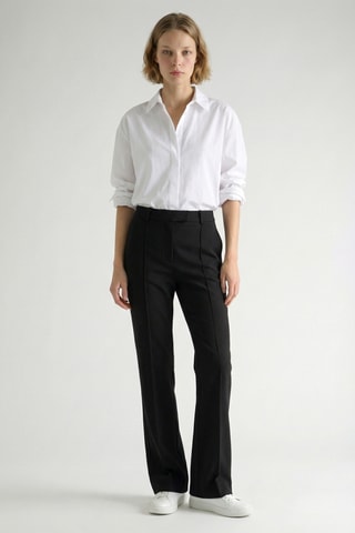 Pantaloni bootcut in lana - Nero