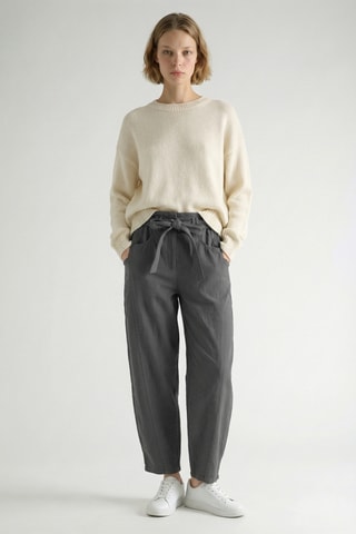 Pantaloni a vita alta - Grigio scuro