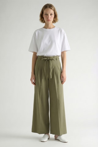 Pantaloni wide legs - Kaki