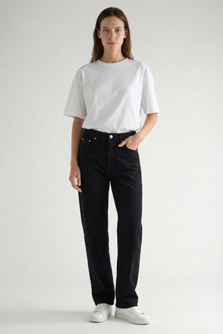 Jeans slim a vita alta - Nero