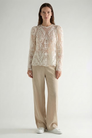 Top in pizzo - Ecrù