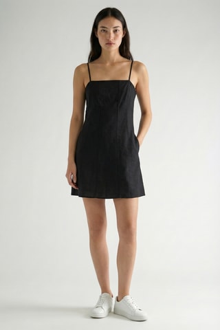 Abito a campana in lino - Nero