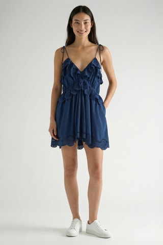 Abito a campana in sangallo - Navy