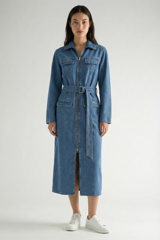 Abito a camicia in jeans - Blu