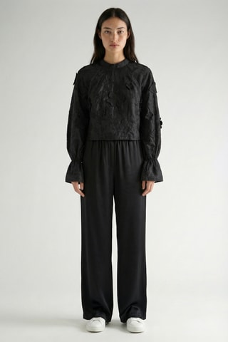 Blusa in ramia - Nero