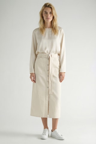 Jupe droite taille haute - Blanc