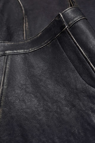 Minijupe en cuir - Noir