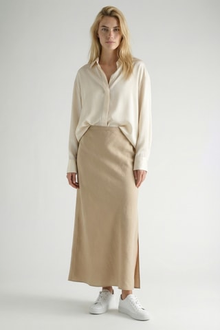 Jupe longue en lin - Beige