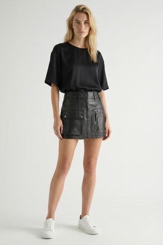 Minijupe en cuir - Noir