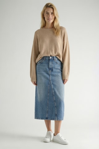 Jupe droite en jean - Bleu