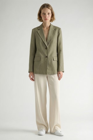 Blazer in lino - Kaki