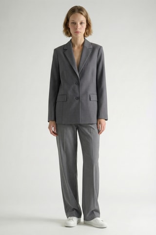 Blazer relaxed in lana - Grigio